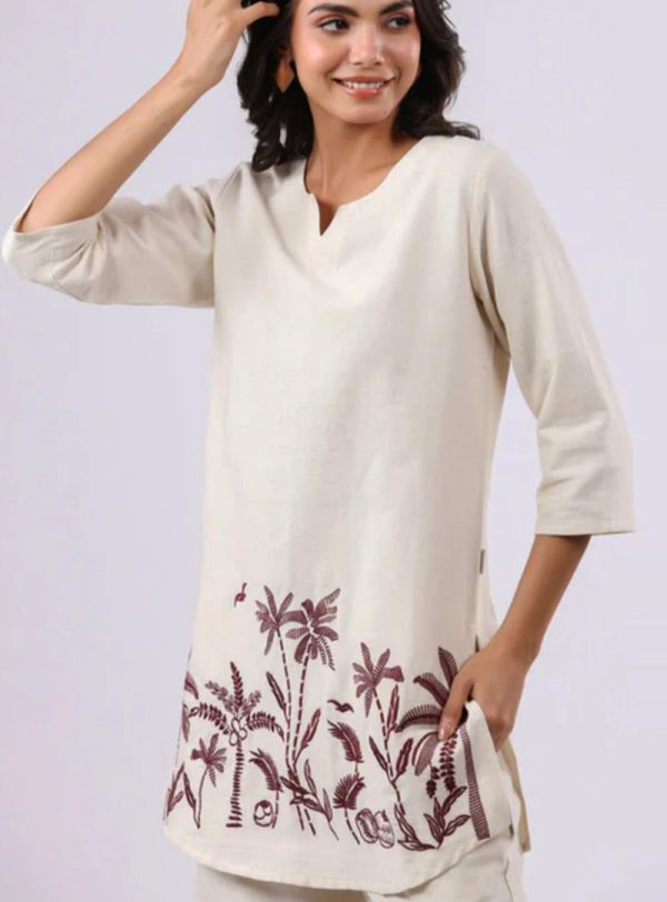embroidered pure cotton co-ord set