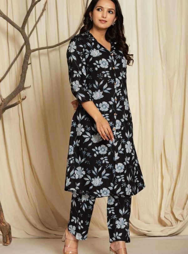 Floral Printed Cotton Kurta Set